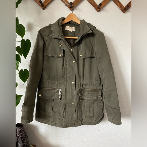 Michael Kors Jackets & Blazers - Michael Kors Jacket Womens Medium Green Utility Hooded Quilt Lined